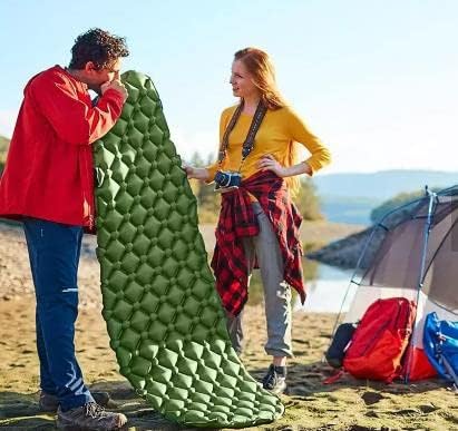 DanMir Camping Sleeping Pad - Ultralight Inflatable Camping Mattress for Hiking; Backpacking Camping Gear Must Have; Includes Carry Bag, Repair Kit; Compact Camping Mat and Portable Truck Bed Mattress