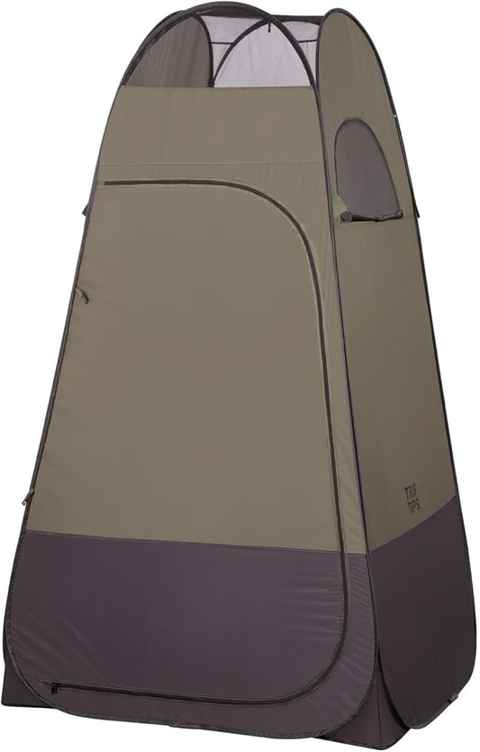 TRIPTIPS Pop Up Shower Tent with Mesh Window, Portable Toilet Privacy Tent, 6.9 FT, Removable Rain Cover/UPF 50+