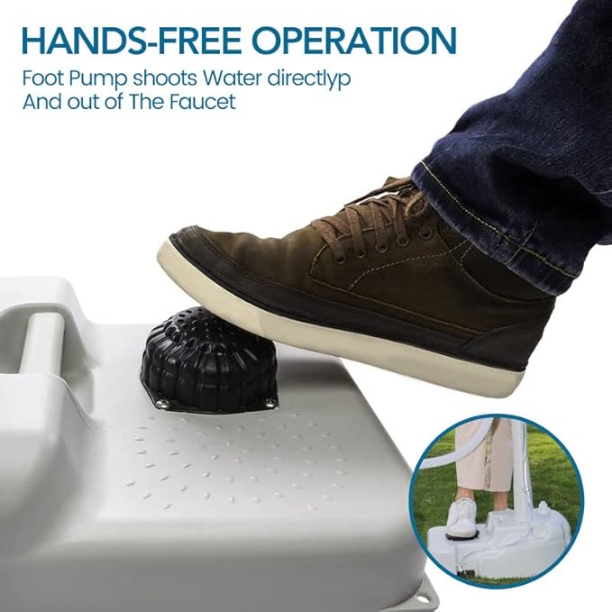 Outdoor Garden Portable Camping Hand Sink with 24L Recovery Tank, Removable Hand Washing Station Sanitary Ware for RV/Kitchen/Restaurant/Indoor, White