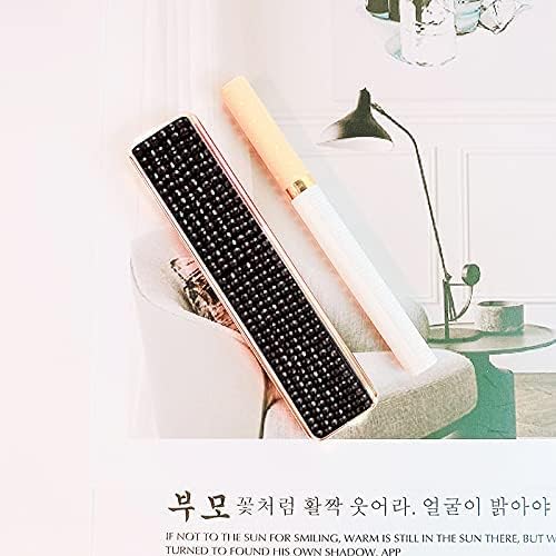 Rhinestone Lighter Electric Lighter Rechargeable Bling Glitter USB Lighter Flameless Girls Lighter for Women (Black)