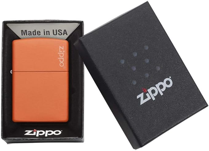 Zippo Classic Orange Matte with Logo Pocket Lighter