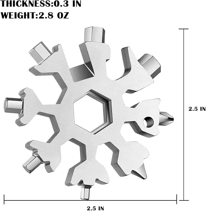 Snowflake Multitool 20 In 1 ,Christmas stocking stuffer,Unique Gifts for Dad Men Women