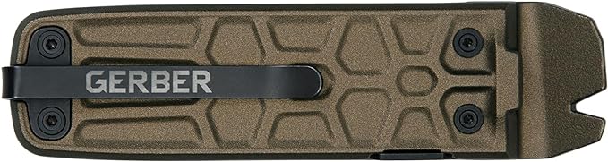 Gerber Gear Lockdown Slim Pry 7-in-1 Multi-tool - 2.5" Plain Edge Blade, Scissors, Saw - EDC Gear and Equipment - Burnt Bronze
