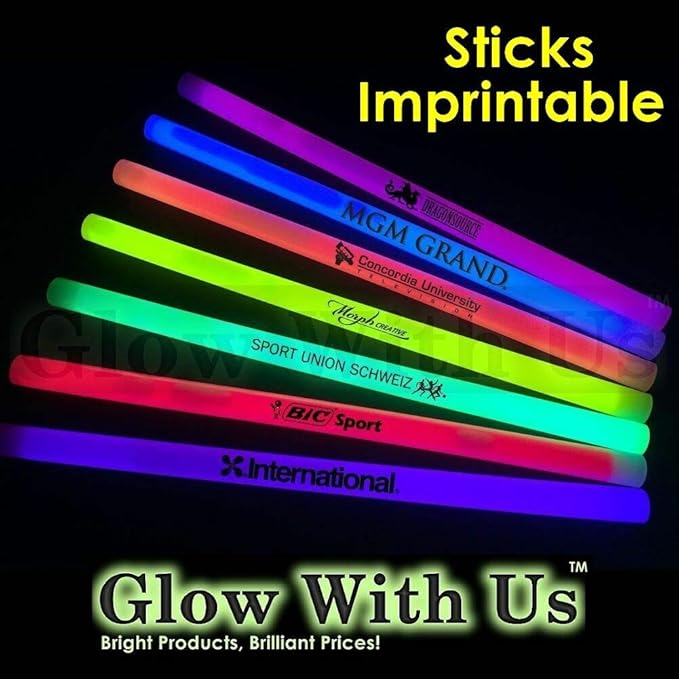 Glow Sticks Bulk Wholesale, 10 12” 15mm Dia. Orange Industrial Grade Jumbo Light Sticks, Bright Color, Glow 14 Hrs, Safety Glow Stick 3yrs Shelf Life, Ideal for Camping & Emergency, GlowWithUs Brand