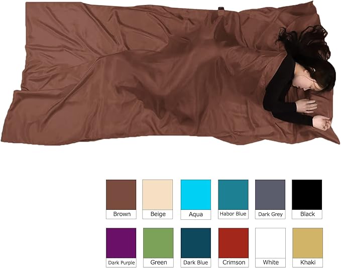 Browint Silk Sleeping Bag Liner, Silk Sleep Sack, Extra Wide 87"x43", Lightweight Travel Sheet for Hotels, More Colors for Option, Reinforced Gussets