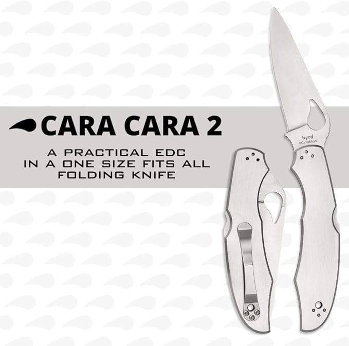 Spyderco Byrd Cara Cara 2 Knife with 3.75" Steel Blade and Durable Stainless Steel Handle - PlainEdge - BY03P2