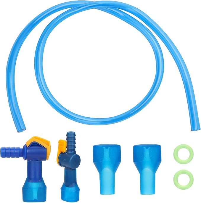 4pcs Bite Valve Replacement for Camelbak, Silicone Mouthpiece Nozzle Replacements with Straight & Angled Hose Connector O-Rings Water Pipe Tube for Hydration Bladder Cycling Camping Supplies