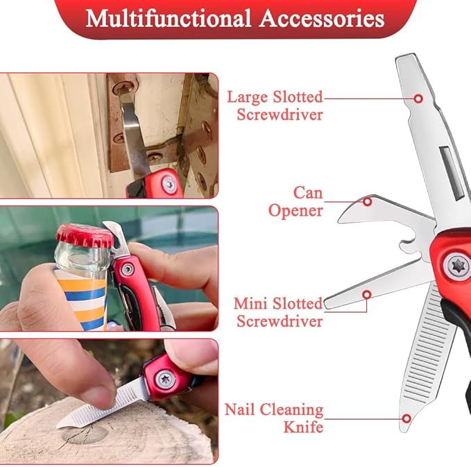 Outdoor Portable Mini Multi Multitool plier, Gift for Men - Ideal Gift for Dad、Brother or Boyfriend – Hiking, Bike Outdoor Tools、Camping,、Survival Multitool.