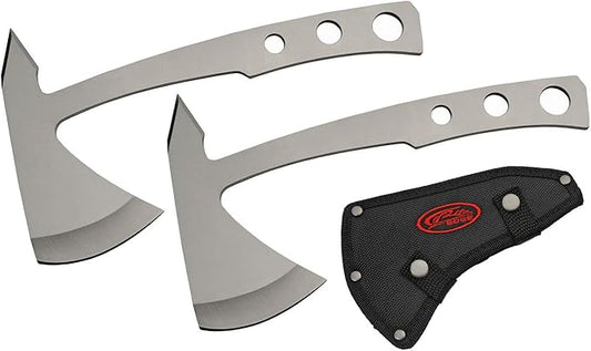 SZCO Supplies 9.5” 2 Piece Outdoor Sport Throwing Hatchet with Nylon Sheath Silver