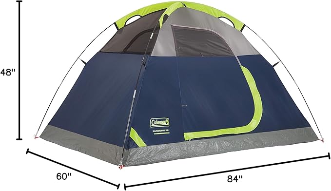 Coleman Sundome Camping Tent with Rainfly, 2/3/4/6 Person Tent Sets Up in 10 Mins, Weatherproof Shelter for Camping, Festivals, Backyard, Sleepovers, & More