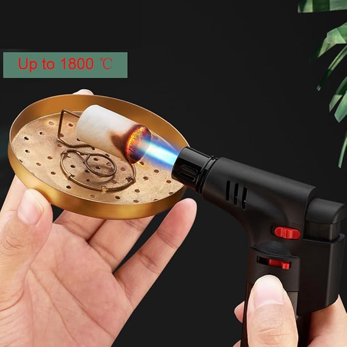Butane Torch Lighter Set,Candle Lighter Refillable, Jet Flame,Windproof,Adjustable Flame, Safety Lock, Ideal for Culinary, Crafts, Camping,Cooking, 4 Colors Pack,(Butane Not Included)
