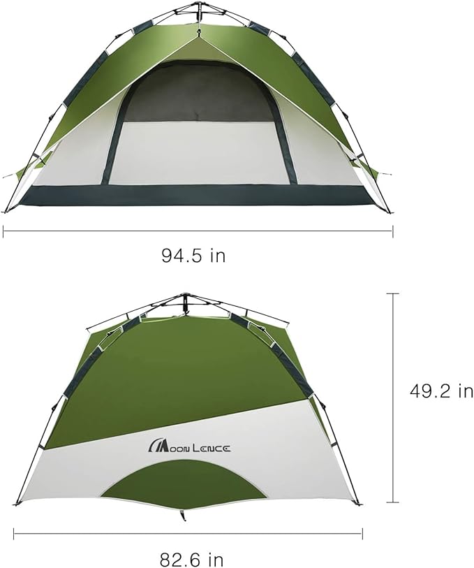 MOON LENCE Pop Up Tent Family Camping Tent for 4 Person, Portable Instant/Automatic Tent Waterproof Windproof for Camping Hiking Mountaineering