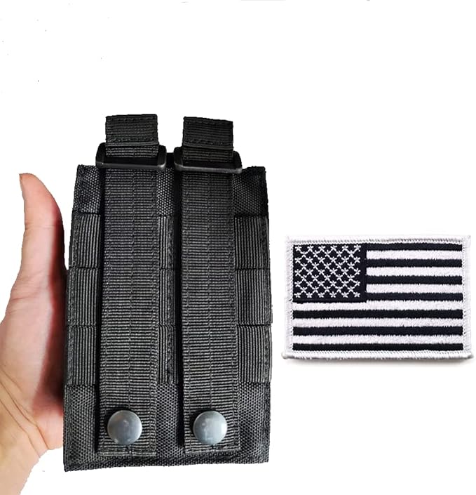 Tactical Radio Holder Molle Radio Pouch Case Heavy Duty Radios Holster Bag for Two Ways Walkie Talkies Adjustable Storage