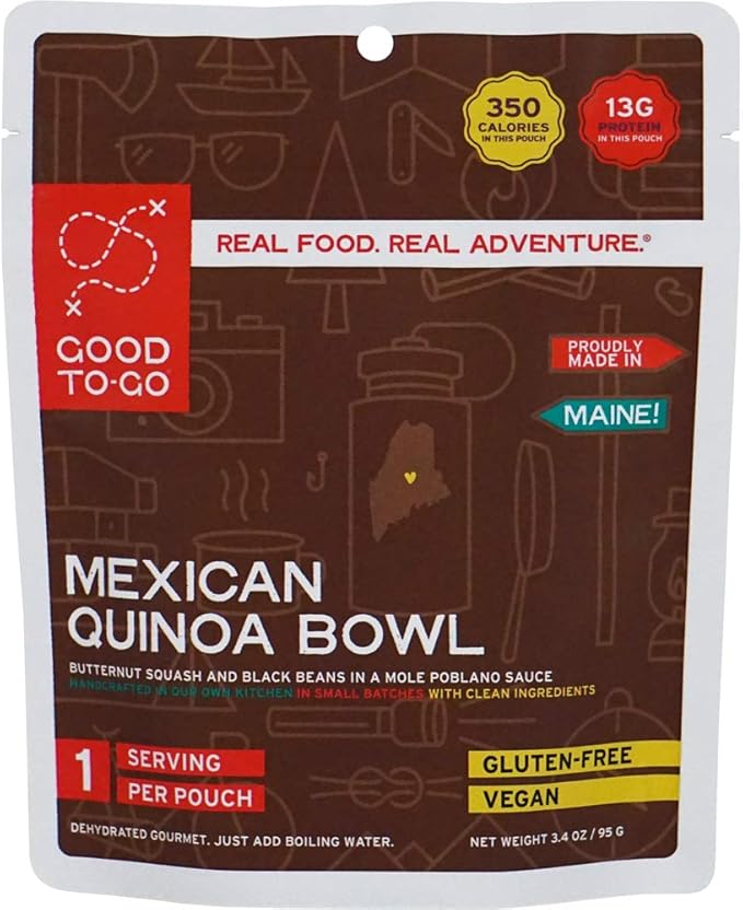 GOOD TO-GO Mexican Quinoa Bowl | Camping Food, Backpacking Food | Just Add Water Meals, Backpacking Meals | Dehydrated Meals Taste Better Than Freeze Dried Meals