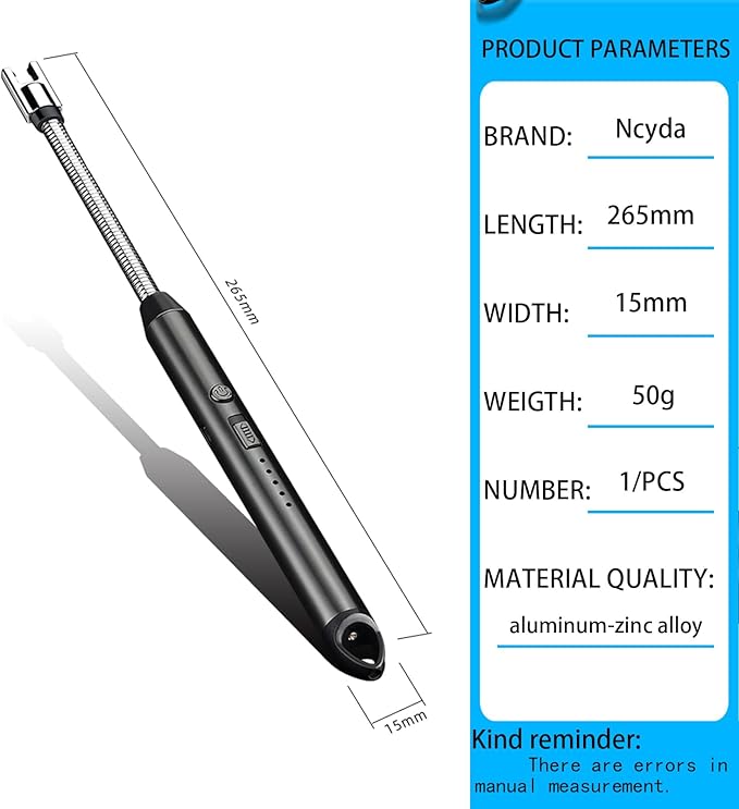 Electric Candle Lighter, Upgraded Lighter Rechargeable USB Lighter with LED Indicator, Flexible Long Neck Lighters for Candles, Camping, BBQs, Gas Stoves