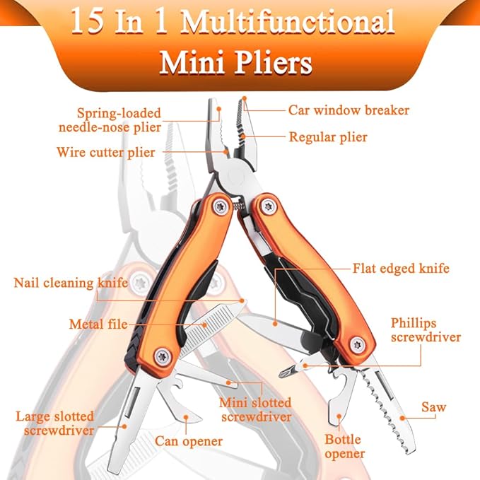 Outdoor Portable Mini Multi Multitool plier, Gift for Men - Ideal Gift for Dad、Brother or Boyfriend – Hiking, Bike Outdoor Tools、Camping,、Survival Multitool.