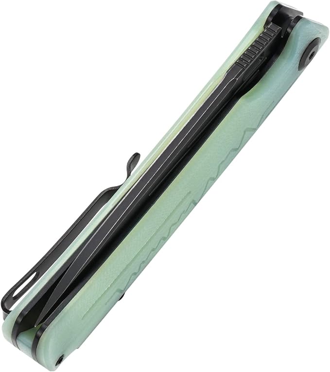 Sitivien ST136 Folding Knife,D2 Blade,G10 Handle EDC Tool Knife for Outdoor Hiking Camping(Jade)