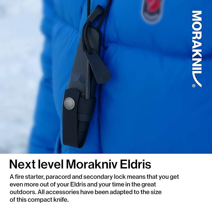 Morakniv Eldris Fixed-Blade Pocket-Sized Knife with Sandvik Stainless Steel Blade, Lanyard and Firestarter, 2.2-Inch