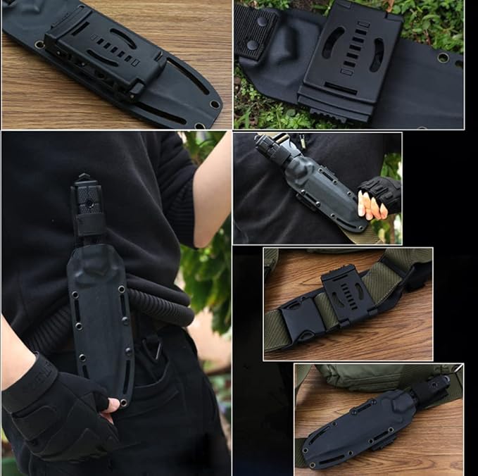 2-Pack Knife Belt Clip Outdoor Loops Gun Blade Sheath Tool Lock with Mounting Hardware, Mag Pouches Sheath Holster, Universal Utility EDC Belt Clip Camping DIY Clip Gun Holsters(Black)
