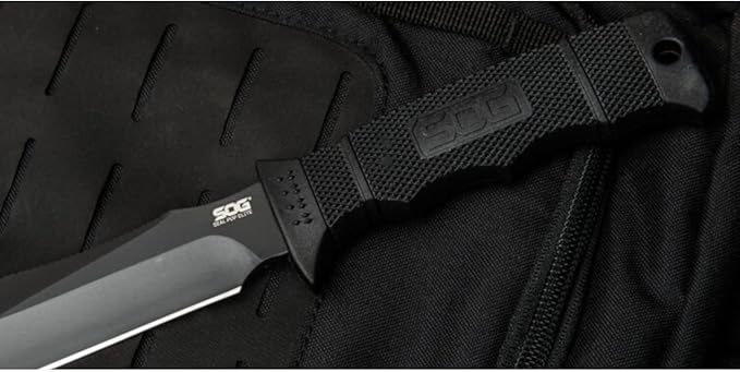 SOG Fixed Blade Knives with Sheath - SEAL Pup Elite Survival Knife, Hunting Knife w/ 4.85 Inch AUS-8 Bowie Knife Blade for a Tactical Knife (E37SN-CP)