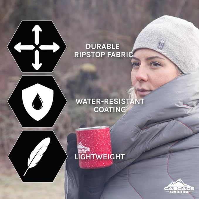 Cascade Mountain Tech Camping Blanket - Lightweight Outdoor Blanket for Camping, Picnics, Concerts, and Travel - 72" x 48"