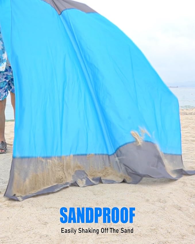 Beach Blanket Waterproof Sandproof, Picnic Blankets, Extra Large Beach Mat 83"x 83" for 2-8 Adults, Quick Drying, Lightweight Durable, Essentials for Outdoors, Travel, Beach Picnic, Hiking