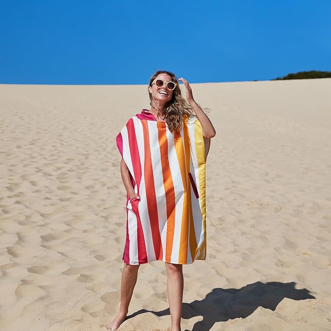 Dock & Bay Adult Poncho - Hooded Towel with Deep Pockets, Changing Robe - Quick Dry - Compact, Lightweight - Includes Bag