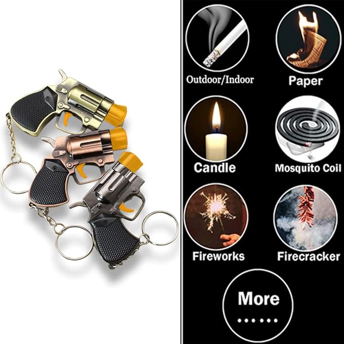 Torch Lighter,Cool Lighers,Metal Keychain Jet Flame Adjustable Lighter,Cool Blue Flame Party Candle Kitchen BBQ Fire Camping Gifts for Men (No Gas) (Black)
