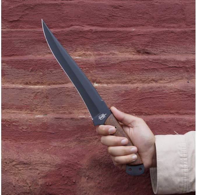 BUCKNBEAR KNIVES Best Hunting Knife – Hunting Knife and Sheath Custom Handmade High Carbon Black Fixed Blade Fishing Filet Knife (Burlwood Handle) – BucknBear