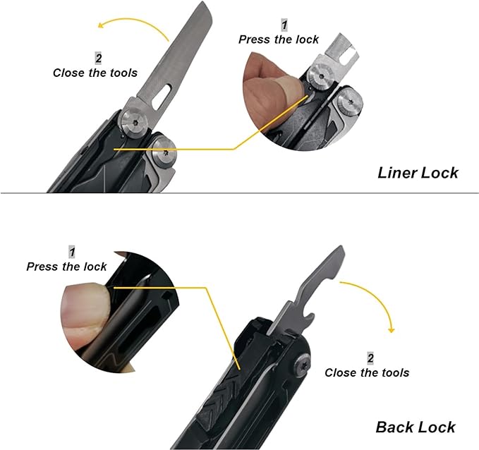 Multitool Pliers, Premium Multi Tool Pliers Pocket Knife Scissors Replaceable Wire Cutter Screwdriver, Foldable Multitools Knife with Clip Safety Locking for Camping Hiking Survival Gifts Men