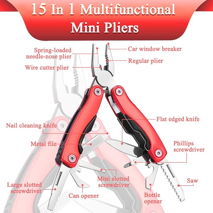 Outdoor Portable Mini Multi Multitool plier, Gift for Men - Ideal Gift for Dad、Brother or Boyfriend – Hiking, Bike Outdoor Tools、Camping,、Survival Multitool.