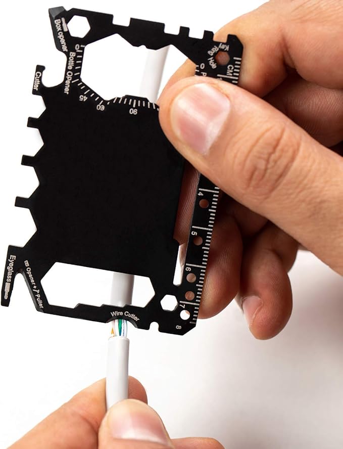 Multi tool 47 in 1 Credit Card Size Outdoor Camping Survival Accessories - Multipurpose Gear Gadget Tools for Man Portable -Stocking Stuffers Gifts for Men Christmas-Every Day Carry (With Money Clip)