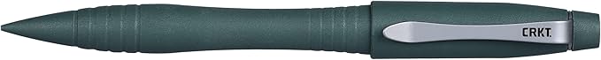 CRKT Williams Defense Pen: Low Profile, Lightweight EDC Pen, Grivory, Pressurized Ink Cartridge and Pocket Clip TPENWRG, Green