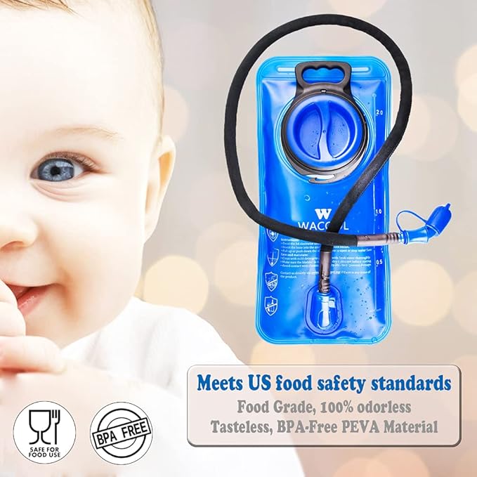 WACOOL 2L 2.5L 3L BPA Free PEVA Hydration Pack Bladder Leak-Proof Water Reservoir
