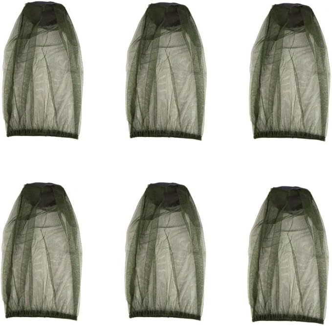 HomeSoGood 6Pcs Mosquito Hat Men Women Fishing Cap Casual Bee Net Mesh Foldable Face(One Size,Green)
