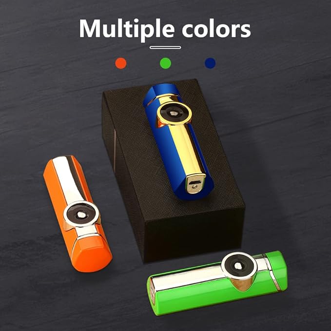 SKRFIRE Arc Lighter Rechargeable USB Lighter Triple Arc Plasma Lighter Windproof Flameless Electronic Lighter Portable Lighter with Smart Safety Switch for Outdoor Camping, Hiking, Travel (Orange)