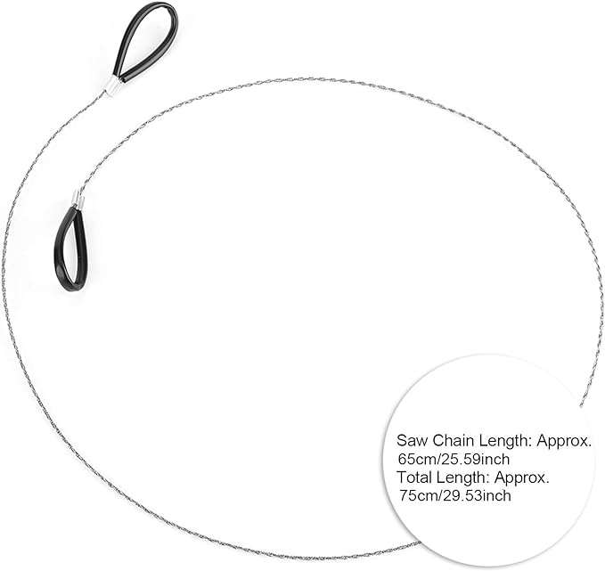Steel Wire Saw Scroll, Emergency Camping Hunt Survival Chainsaw, Outdoor Survival Wire for Bushcraft Gear Hunting Hiking Tree Cutting