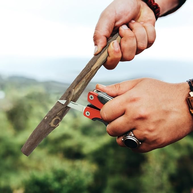 Knack 11-in-1 Multitool - 3inches Stainless Steel Folding Utility Pocket Tool with Carrying Pouch by Knack (Blue)