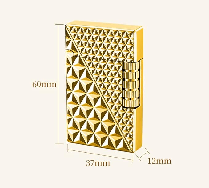 Lighters Soft Flame Lighter Traditional Flame Cigar Lighter with Adjustable Flame Dial Vertical Ignition Roller Good for Gift Outdoor Camping Hiking Fishing Grill Adventure Candle (Gold02)