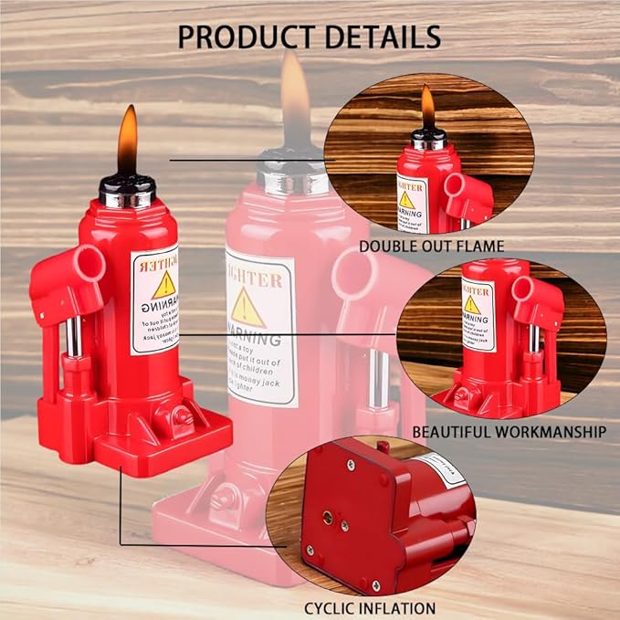 Creative Jack Lighter, Butane Lighters for Men, Lighters for Candle, Gas Lighter, Funny Lighters, Adjustable Refillable Cool Lighter, Unique Men's Gift Suitable for Outdoor Camping(No Gas)