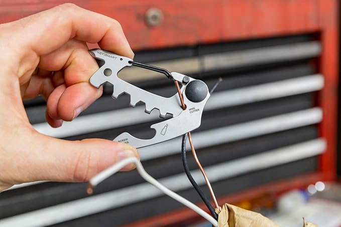 KeySmart AllTul Raptor - 6-in-1 Multi-Purpose Keychain Multitool with Bottle Opener, Wrench, Philips Head, Flat Head, Carabiner, and Steel Cutter Ideal Utility Tool for Camping, Fishing Etc.