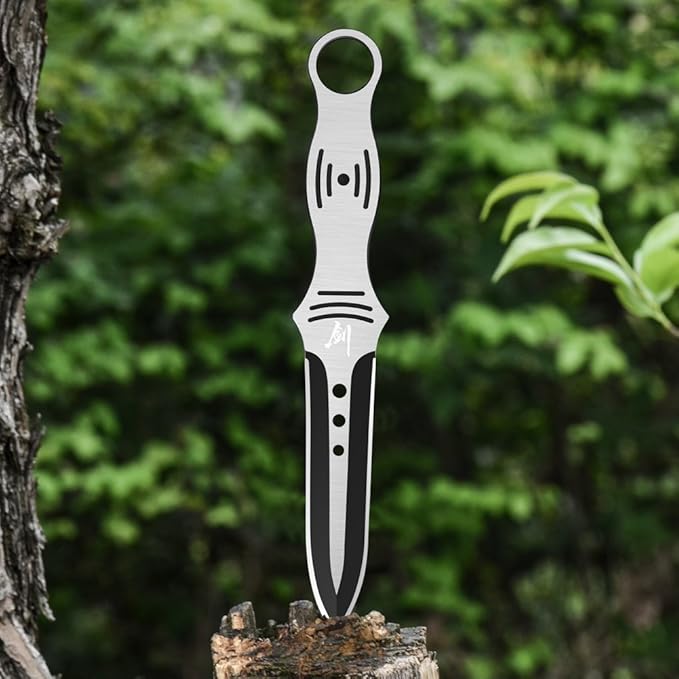 CIMA A595 Full Tang Fixed Blade Outdoor Survival Tactical Knife, Diving Knife (Silver)
