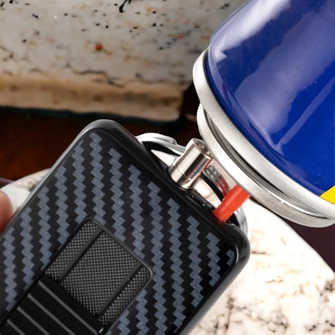 Keychain Lighter, Soft Flame Lighter, Creative Cool Design, Refillable Butane Torch Lighter, Windproof Lighter, Unique Men's Gift, Birthday Candle Camping (Butane Not Included) (Black)