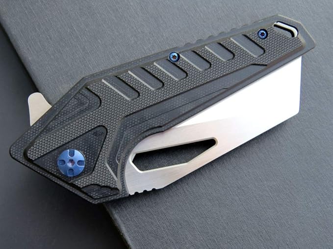 Eafengrow EF933 Pocket Folding Knife EDC D2 Steel Blade Knives G10 Handle Pocket Clip EDC Knife Emergency Outdoor Camping Tools (black)