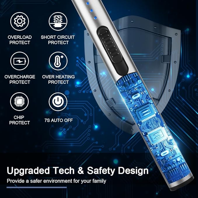 SUPRUS Electric Lighter Arc Windproof Flameless USB Lighter Rechargeable Lighter with Safety Lock