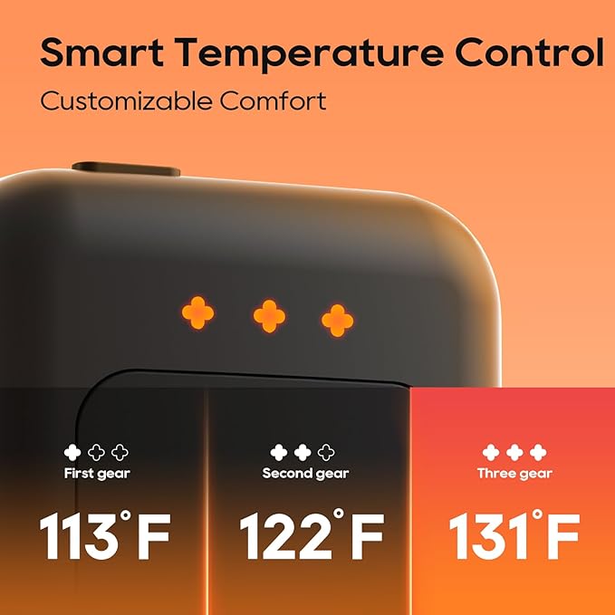 Electric Hand Warmers Rechargeable, 3200mAh Rechargeable Hand Warmer, 16 Hrs Portable Hand Warmer for Outdoor Camping Hunting Golf Accessories, Gifts for Women Men - Black