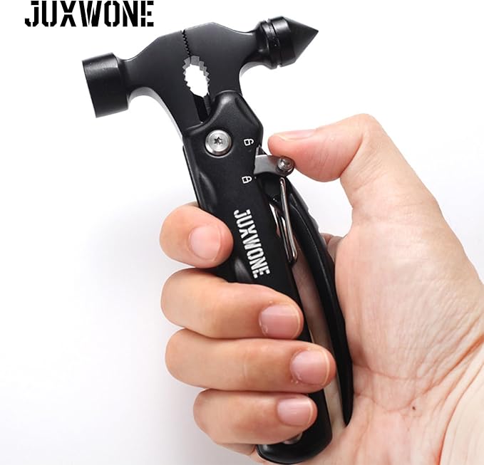 Pocket Knife Multitool, 12-in-1 Outdoor Survival Gear, Folding Knife, Unique Gift, Camping Multi-tool, Emergency Breaker, Hammer, Screwdriver, Pliers, Saw, with dual safety locks, with Nylon Sheath