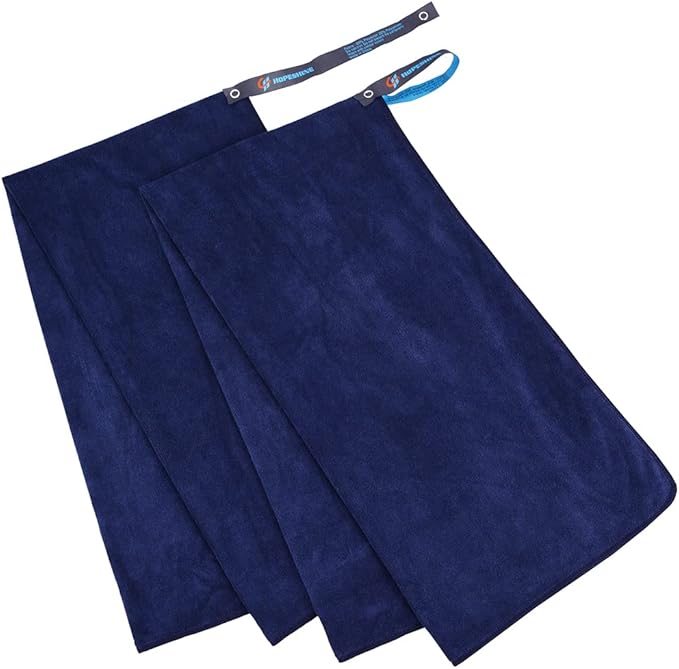 Gym Towels for Men 20inch X 40inch Women Sweat Large Working Out Microfiber Sports Fast Drying Absorbent Compact Camping, Hiking, Backpacking, Yoga, Travel, Exercise 2-Pack Navy