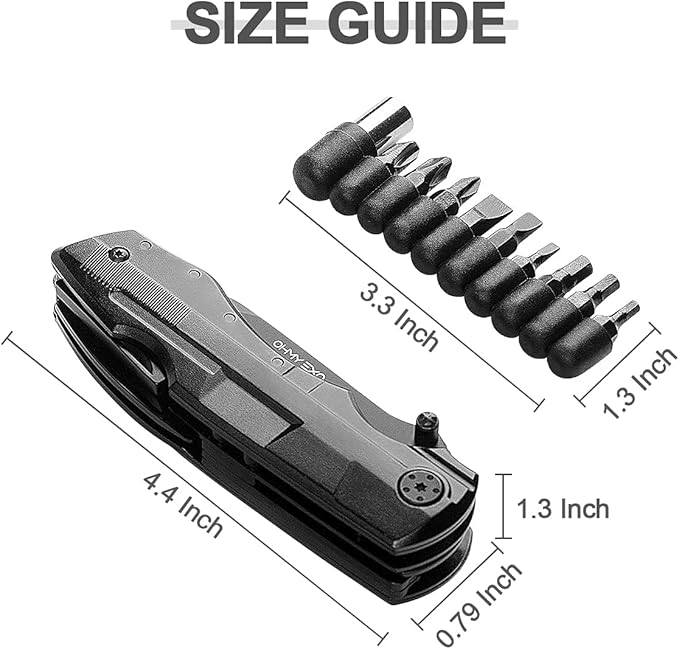 Stainless Steel Multi tool Pocket Folding Knife - Portable Utility Multitool w/Pliers, Bottle & Can Opener & More - Tactical Knives for Men - Great for EDC, Outdoor Survival, Hiking, Camping