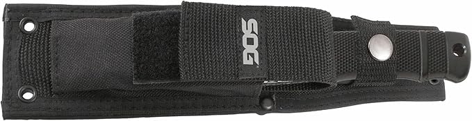 SOG Fixed Blade Knives with Sheath - SEAL Pup Elite Survival Knife, Hunting Knife w/ 4.85 Inch AUS-8 Bowie Knife Blade for a Tactical Knife (E37SN-CP)
